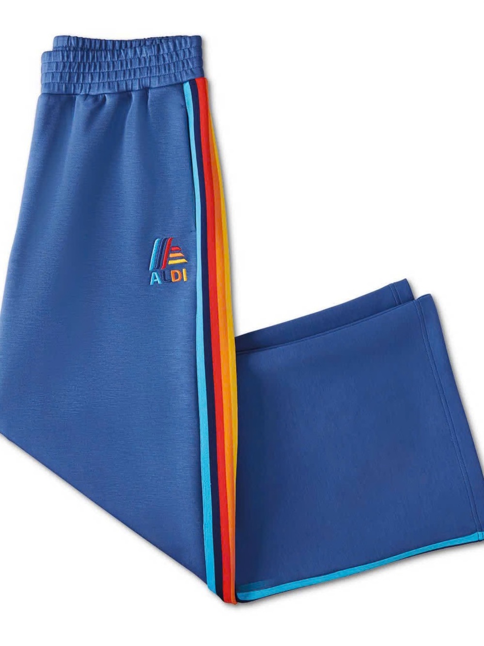 ALDI Gear 2025 Navy Rainbow Stripe Wide Leg Sweatpants XL